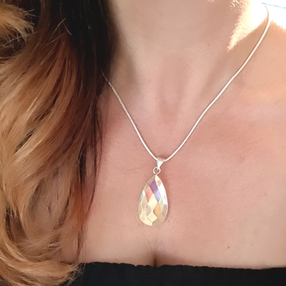 Dreamgems Jewelry - 🦋 Genuine Rainbow Mystic Topaz Necklace 925